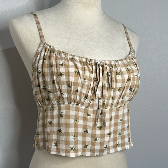 NWT Nordstrom BP Picnic Check Crop Top Boho - Picture 2 of 11
